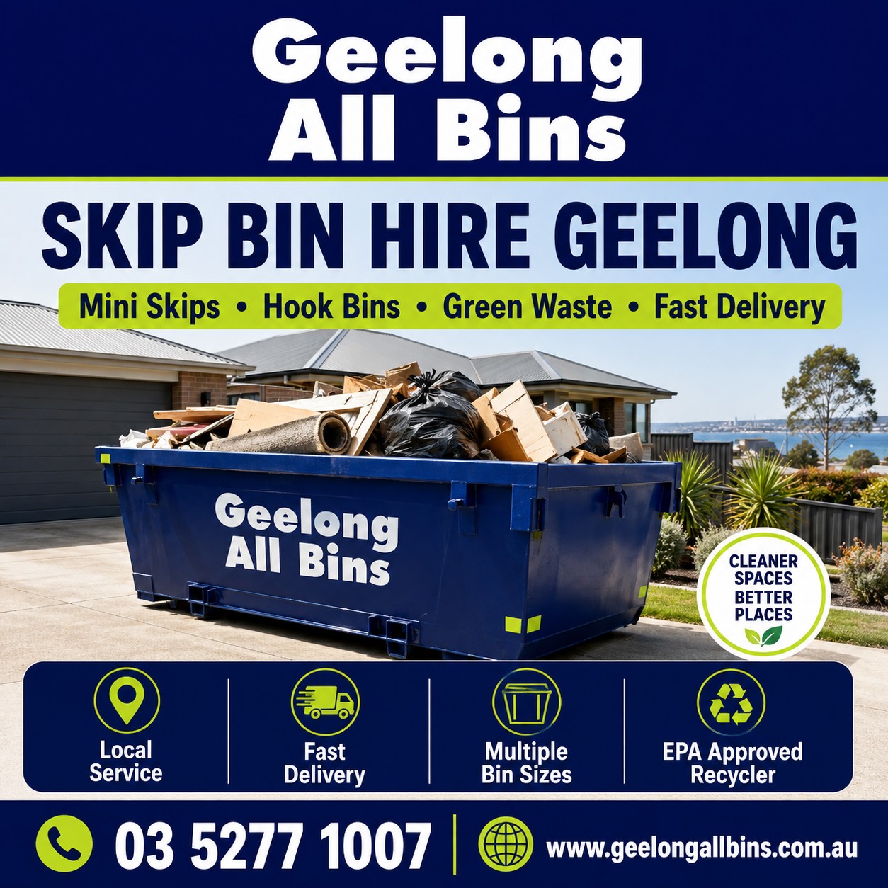  Skip Bin Hire Geelong – Mini Skips to Hook Bins | Fast Local Delivery