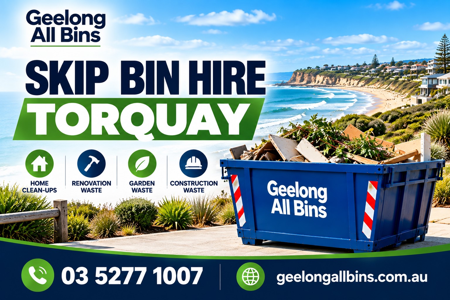  Skip Bin Hire Torquay – Mini Skips to Hook Bins | Geelong All Bins