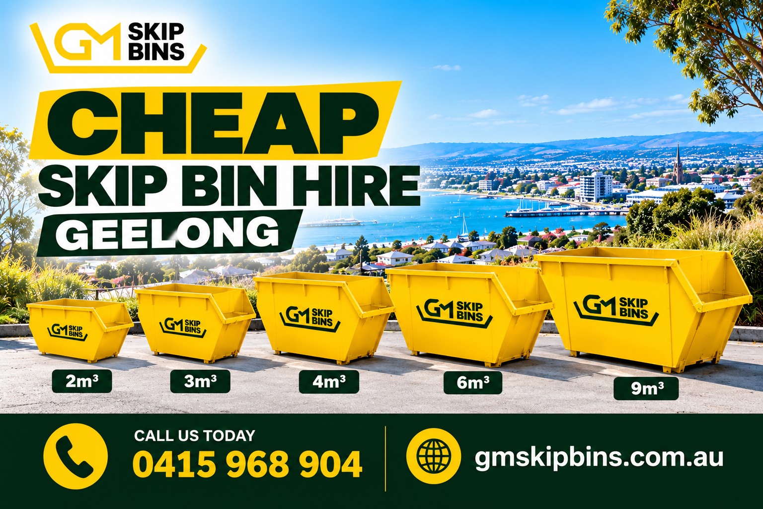  Cheap Skip Bin Hire Geelong | Skip Bins and Hook Bins | Same-Day Delivery | GM Skip Bins