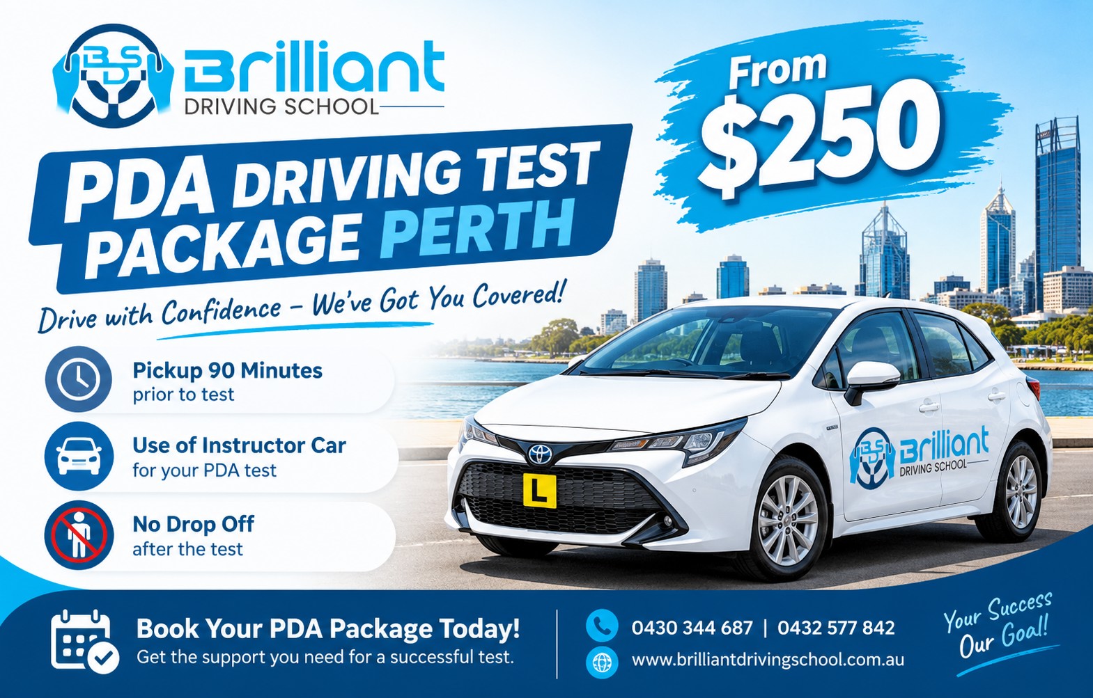Book Your PDA Driving Test Package in Perth from Just $250!