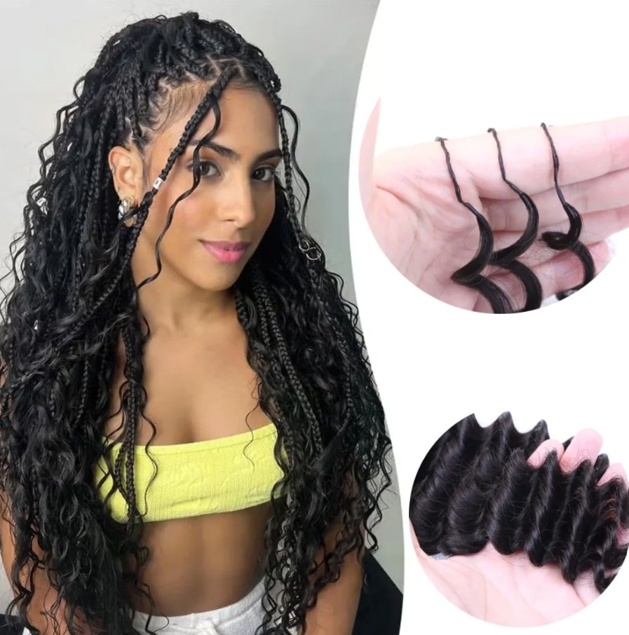100% Human Hair Miracle Knotless Crochet Extensions – Deep Wave Boho Braids- 75% off
