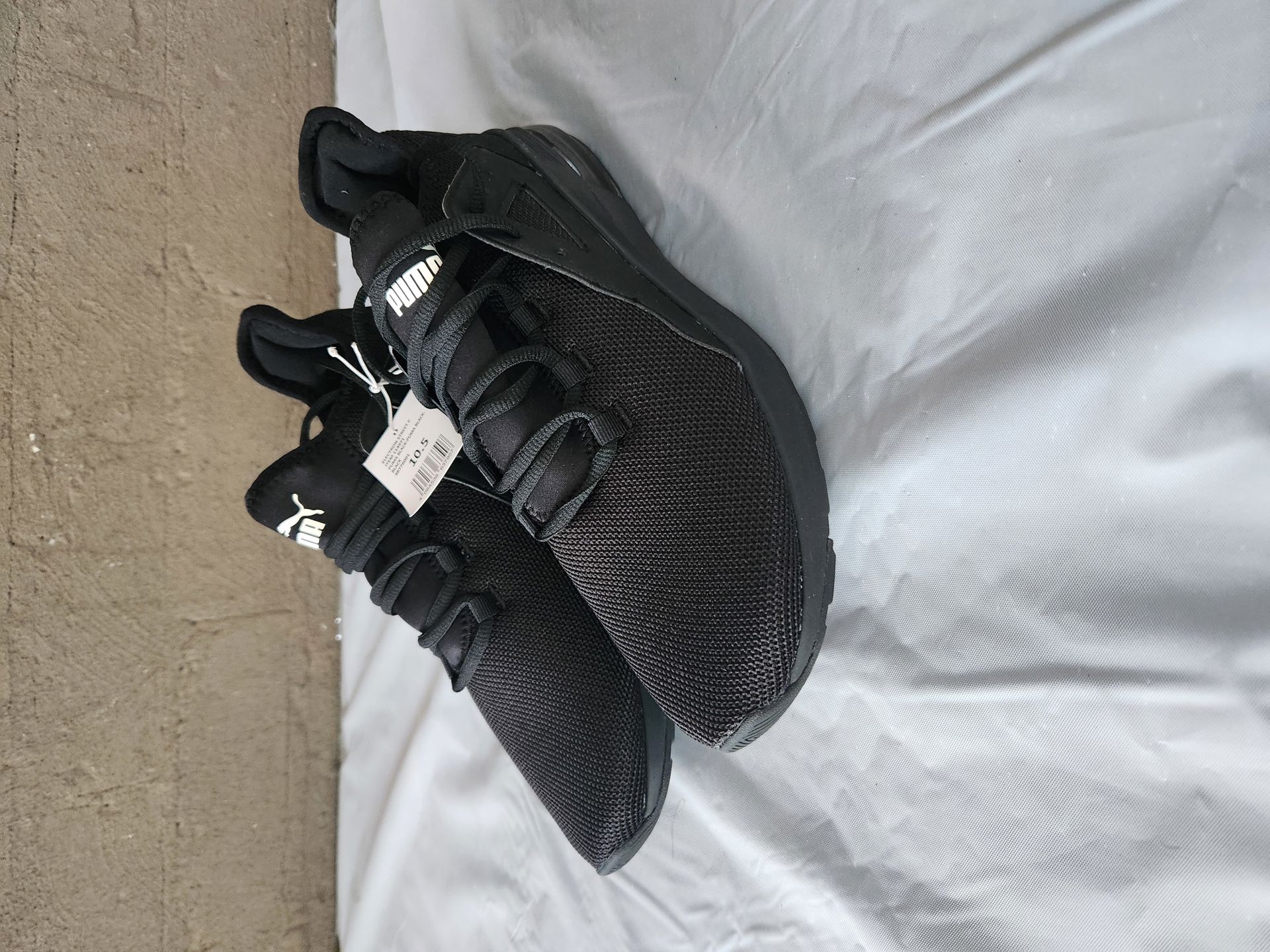 PUMA ALL BLACK ELECTRON STREET TRAINERS SHOES 