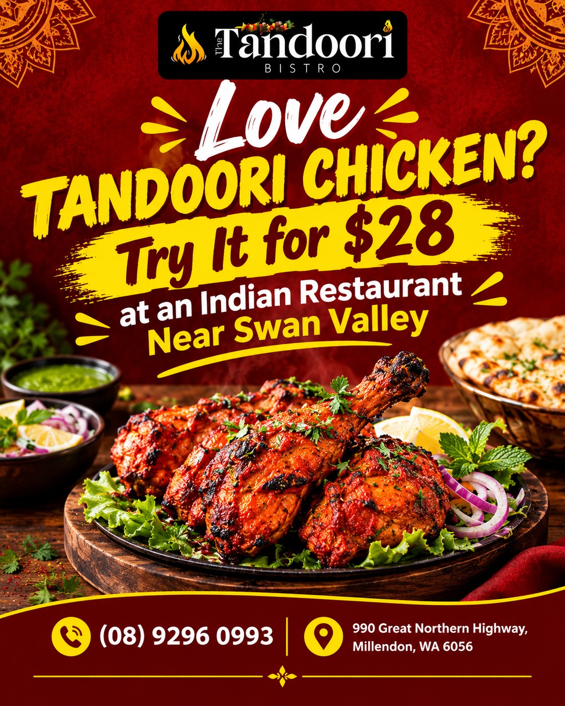 Love Tandoori Chicken? Try It for $28 at an Indian Restaurant Near Swan Valley